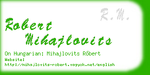 robert mihajlovits business card